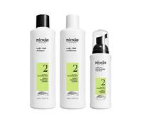 Nioxin Scalp + Hair Thickening System 2 for Natural Hair with Progressed Thinning, Trial Kit, One Colour, Women One Colour