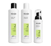 Nioxin Scalp + Hair Thickening System 2 Loyalty Kit - For Natural With Progressed Thinning - Shampoo, Conditioner & Treatment