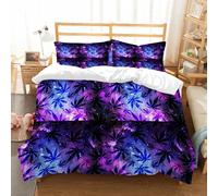 NIOYNJIS Bedding King Bedding Set - Down Duvet Cover, Soft Brush Microfiber Cover Set with 2 Pillowcases,Seamless Miami night tropical pattern black foliage on sunset blur, 200x228 cm