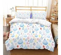 NIOYNJIS Bedding King Bedding Set - Down Duvet Cover, Soft Brush Microfiber Cover Set with 2 Pillowcases,Seamless graphic pattern of autumn rain drops,200x228 cm