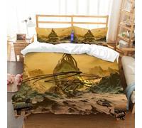 NIOYNJIS Bedding King Bedding Set - Down Duvet Cover, Soft Brush Microfiber Cover Set with 2 Pillowcases,The Bone Dragon's Lair,200x228 cm