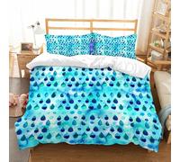 NIOYNJIS Bedding King Bedding Set - Down Duvet Cover, Soft Brush Microfiber Cover Set with 2 Pillowcases,seamless pattern of raindrops. The autumn rain spring water drops-vector illustr,200x228 cm