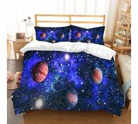 NIOYNJIS Bedding King Bedding Set - Down Duvet Cover, Soft Brush Microfiber Cover Set with 2 Pillowcases,Star field in deep space many light years far from the Earth. Elements of this i,200x228 cm