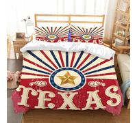 NIOYNJIS Bedding King Bedding Set - Down Duvet Cover, Soft Brush Microfiber Cover Set with 2 Pillowcases,Texas Vintage p - Card - western - cowboy style Grunge effects can be easily rem,200x228 cm