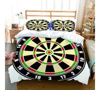 NIOYNJIS Bedding King Bedding Set - Down Duvet Cover, Soft Brush Microfiber Cover Set with 2 Pillowcases,Sports,Dart Board Numbers Sports Accuracy Precision Target Leisure Time Graphic,200x228 cm