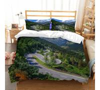 NIOYNJIS Bedding King Bedding Set - Down Duvet Cover, Soft Brush Microfiber Cover Set with 2 Pillowcases,Outdoor, natural view of the Maloja Pass. Alps Switzerland Europe Mountains Fore,200x228 cm