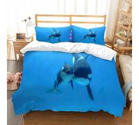 NIOYNJIS Bedding King Bedding Set - Down Duvet Cover, Soft Brush Microfiber Cover Set with 2 Pillowcases,Orca Killer Whale,200x228 cm