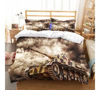 NIOYNJIS Bedding King Bedding Set - Down Duvet Cover, Soft Brush Microfiber Cover Set with 2 Pillowcases,Old tank from the first or second world war,200x228 cm