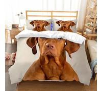 NIOYNJIS Bedding King Bedding Set - Down Duvet Cover, Soft Brush Microfiber Cover Set with 2 Pillowcases,Portrait of an adorable magyar vizsla looking curiously at the camera - isolated,200x228 cm