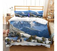 NIOYNJIS Bedding King Bedding Set - Down Duvet Cover, Soft Brush Microfiber Cover Set with 2 Pillowcases,St. Magdalena or Santa Maddalena with its characteristic church in front of the,200x228 cm
