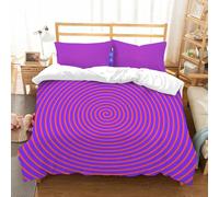 NIOYNJIS Bedding King Bedding Set - Down Duvet Cover, Soft Brush Microfiber Cover Set with 2 Pillowcases,Psychedelic,Hypnotic Spiral Pattern Spell Theme Image Optical Illusion Retro Ill,200x228 cm