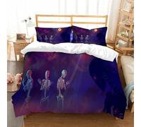 NIOYNJIS Bedding King Bedding Set - Down Duvet Cover, Soft Brush Microfiber Cover Set with 2 Pillowcases,The risen skeletons the dead graves the moon horror mysticism religion 3d render,200x228 cm