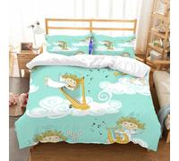 NIOYNJIS Bedding King Bedding Set - Down Duvet Cover, Soft Brush Microfiber Cover Set with 2 Pillowcases,Seamless pattern of funny cartoon band of angels,200x228 cm