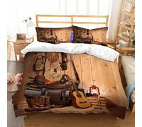 NIOYNJIS Bedding King Bedding Set - Down Duvet Cover, Soft Brush Microfiber Cover Set with 2 Pillowcases,Old barn early in the morning.,200x228 cm