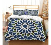 NIOYNJIS Bedding King Bedding Set - Down Duvet Cover, Soft Brush Microfiber Cover Set with 2 Pillowcases,Seamless islamic geometry vector arabic pattern.,200x228 cm