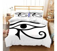 NIOYNJIS Bedding King Bedding Set - Down Duvet Cover, Soft Brush Microfiber Cover Set with 2 Pillowcases,The ancient Egyptian Moon sign - left Eye of Horus. Mighty Pharaohs amulet.,200x228 cm