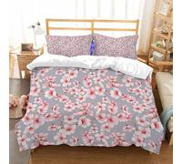 NIOYNJIS Bedding King Bedding Set - Down Duvet Cover, Soft Brush Microfiber Cover Set with 2 Pillowcases,Seamless pattern with cherry blossom branches. Botanical ornament for fabric. De,200x228 cm