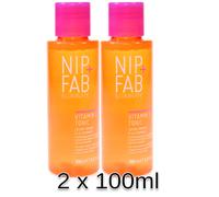 Nip+Fab Illuminate Vitamin C Fix Tonic 200ml Polish Refresh Face Skin 2 x 100ml