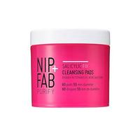 Nip + Fab Saliyclic Fix Cleansing Pads for Face with Hyaluronic Acid, Exfoliating Facial Pad BHA Exfoliant for Skin Hydration Acne Breakouts and Blemishes, 60 Pads, 80 ml