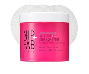 Nip + Fab Saliyclic Fix Cleansing Pads for Face with Hyaluronic Acid, Exfoliating Facial Pad BHA Exfoliant for Skin Hydration Acne Breakouts and Blemishes, 60 Pads, 80 ml