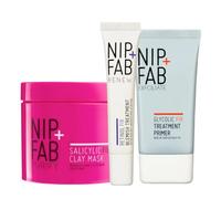 Nip+Fab Skin Perfection Bundle: Retinol Fix Blemish Gel, Glycolic Fix Treatment Primer & Salicylic Fix Clay Mask Trio for Flawless Skin
