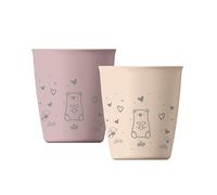 nip Green Eco Baby and Children's Drinking Cups from 1 Year, Shatterproof, Microwave and Dishwasher Safe, BPA-Free, Melamine Free, Sustainable, Set of 2, Animal Motif, Pink