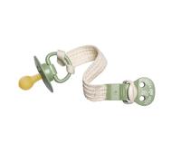 NIP Green Organic Cotton Pacifier Strap: BPA Free, Extra Soft and Lightweight, Adjustable Pacifier Holder for Pacifiers with Ring & Teething Rings, Protect Baby Clothes, Green