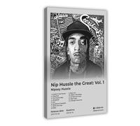 Nip Hussle The Great Vol 2 Rapper Nipsey Hussle Album Cover Poster Canvas Poster Wall Art Decor Print Picture Paintings for Living Room Bedroom Decoration 08x12inch(20x30cm)