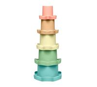 NIP Play Green 37088 Stacking Cup Made from Over 90% Renewable Resources, BPA, Baby Toy from 6 Months, Set of 5, Multi-Coloured