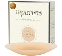 Niparons Nipple Covers - Premium Invisible Adhesive Reusable Silicone Nipple Covers (Crème Brûlée, 10cm)
