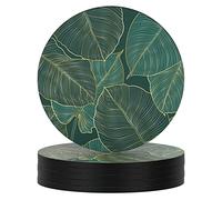Nipichsha Coasters for Drinks, Set of 6 Cute Absorbent Rubber Drink Coasters for Cup with Non Slip Backing, Kitchen Home Decor Housewarming Gift, Round 4 in, Tropical Leaf