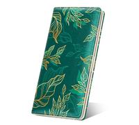 Nipichsha Womens Wallet, RFID Slim Wallets for Women, Thin Ladies Credit Card Holder Purse, Cute Leather Bifold Clutch Billfold with 11 Card Slots & ID Window, Luxury Green Leaf, Fashions