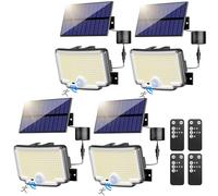 nipify 4 Pack Solar Lights, 310LED Solar Security Light Outdoor Motion Sensor, 3 Mode & Remote Solars Lights Outdoor Garden, IP65 Split Solars Powered Pir Flood Light for Garden, Yard, Shed