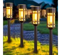 nipify LED Solar Light Outdoor Garden Stake, 4 Packs Auto On/Off Solars Stake Lights Garden Lights Waterproof, Warm White Solar Path Light for Pathway Landscape Yard Patio Walkway Lawn Decorative