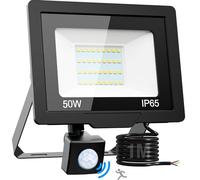 nipify Security Lights Outdoor Motion Sensor, 50W 5000LM Super Bright LED Flood Lights with IP65 Waterproof, 6500K Cool White Pir Floodlight Mains Powered for Outside Garden Patio Backyard Garage