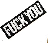 NiPitShop Black Funny Words Patch, 1.5x4.5 inches, Rectangular, Embroidered Fabric Applique Patch, Sew / Iron On, Cotton, Humorous, patch