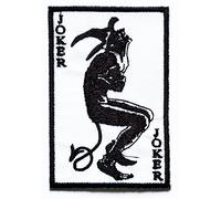 Nipitshop Patches White Joker Devil Demon Poker Cards Rockabilly Rocker Biker Patch Skull Ghost Patch Biker Motorcycle Rider Novelty Patch for Clothes Backpacks T-Shirt Jeans Skirt Vests Scarf Hat