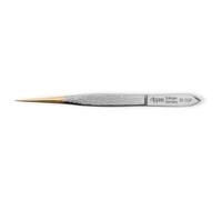 nippes Solingen 39SGP Tweezers, Nickel-Plated Steel, 9 cm Length, Gold-Plated Tip, Eyebrow Tweezers, Tweezers, Fine Eyebrow Tweezers, Silver