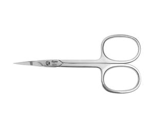 nippes Solingen Cuticle Scissors with Curved Tip for Left-Handed Users, Nickel-Plated, 9 cm, with Clasp Straw and Hardened Tip, Pedicure and Manicure, for Removing Unnecessary Cuticles
