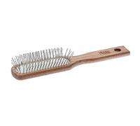 nippes Solingen Pneumatic Hair Brush 7 Rows | Ball Head Steel Pins | Blood Circulation of the Scalp | Beech Wood Handle | Creates Natural Fullness and Volume in the Hair | Oblong, Narrow