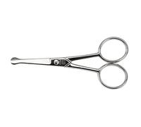 nippes Solingen Professional men's scissors made of hardened steel, 10 cm, ideal for eyebrows, nose or ear hair, scissors with curved blade and safety tips, quality from Solingen