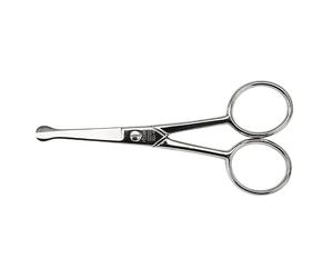 nippes Solingen Professional men's scissors made of hardened steel, 10 cm, ideal for eyebrows, nose or ear hair, scissors with curved blade and safety tips, quality from Solingen