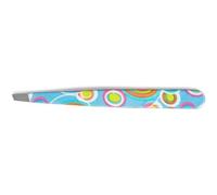 Nippes Solingen RETRO cosmetic tweezers in blue, bevelled tip, stainless steel, colour lacquered, 9 cm long, fine tweezers, tear off eyebrow tweezers