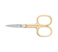 nippes Solingen Solingen Nail Scissors Made of Hardened, Nickel-Plated Steel, 18 Carat Partially Gold-Plated, 9 cm, with Clasp and Curved Tip, for Pedicure and Manicure, Quality