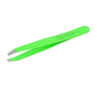 Nippes Solingen Tweezer, Stainless Steel, Green, 9.5 cm, Slanted Tip, Made in Germany