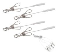 Nipple Clamps 4 PCS Electro Shocking Nipple Clamps Toys, Nipple Clasp for Women and Men BDSM Non-Piercing Decorative Clips, Clitoris Clamps Electro-Stimulation Massage Sex Toys