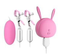 Nipple Clamps Adult Sex Toys, Nipple Vibrator Women Sex Toys with 12 Vibration Egg Modes, Vibrating Nipple Toy Clit-Oral Stimu-lator, BDSM Adult Toys for Women Female Couples