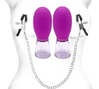 Nipple Clamps and Nipple Sucker Set,Breast Sucking Cup Erotic 2 Pcs Nipple Suction Vacuum Pump Pussy Clit Clitoris Simulator for Woman Adult Sex Toys (Nipple Sucker & Clamps)