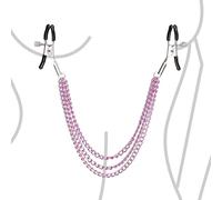 Nipple Clamps - BDSM Clips for Adult Play - Adjustable Sex Clamps - Fake Nipple Piercing - Adult Toys BDSM - Body Jewelry Non Piercing - Soft-Tipped for Comfort & Secure Fit (Purple)