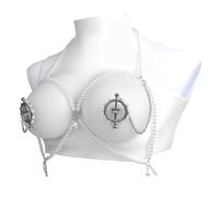 Nipple Clamps Chest Harness - Adjustable 2-in-1 Bondage Gear and Adult Accessories for Sex Play, Weighted Nipple Clips for Couple Adult Play (Style A)